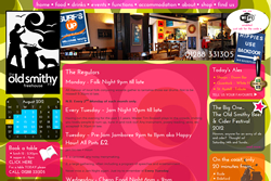 The Old Smithy Inn - events page by The Drawing Board, webdesign Cornwall